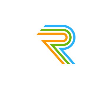 Modern harf r simgesi Logo tasarım öğesi 