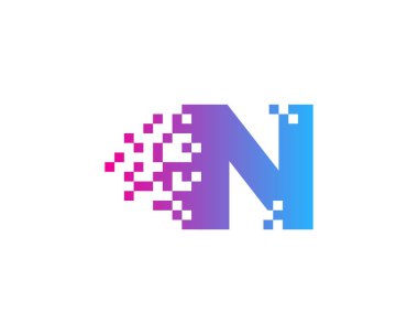 Mektup n simgesini Logo tasarım öğesi 