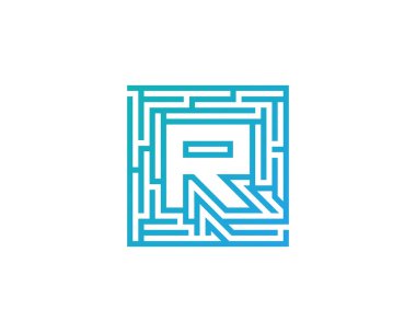 Mektup r labirent labirent Logo tasarım öğesi