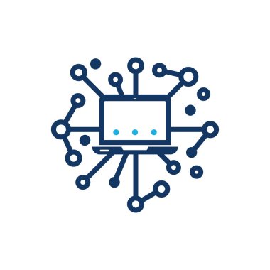 Dizüstü bilgisayar ağ Logo simge tasarım