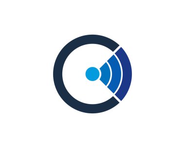 WiFi harf C Logo simge tasarım