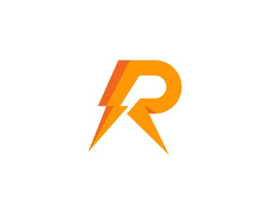 Güç R harfi Logo simge tasarım