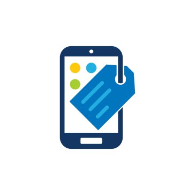 Etiket mobil Logo simge tasarım