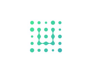 Mektup u nokta simgesini Logo tasarım öğesi 