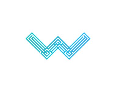 Mektup w simgesi Logo tasarım öğesi 