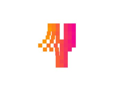 Mektup y piksel Logo tasarım öğesi