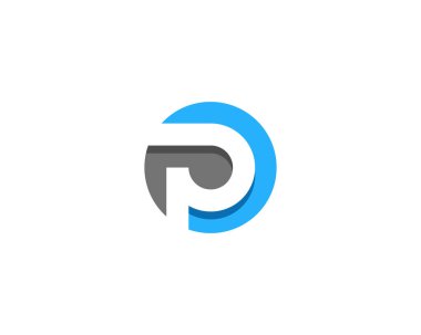 Mektup p simgesi Logo tasarım öğesi 