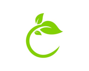 Doğa harf C Logo simge tasarım