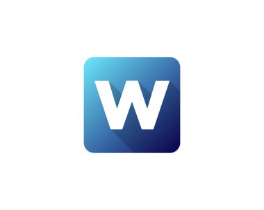 Modern geçiş gölge mektup w simgesi Logo tasarım öğesi 