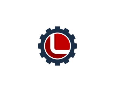 Dişli L harfi Logo simge tasarım