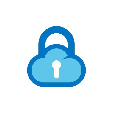 Bulut kilit logosu simgesi tasarım