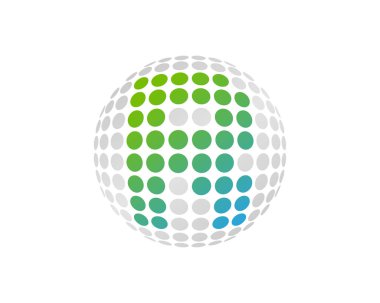 Mektup r Dot 3d küre simgesi Logo tasarım öğesi