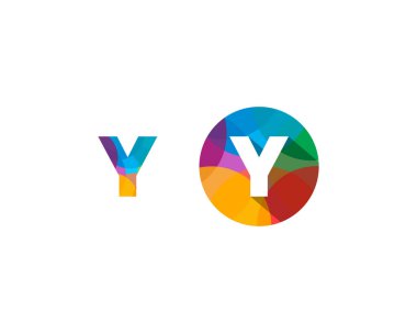 Mektup y piksel simgesi Logo tasarım öğesi 