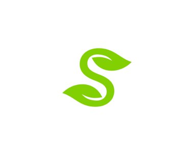Doğa S harfi Logo simge tasarım