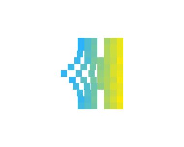 H harfi piksel Logo tasarım öğesi
