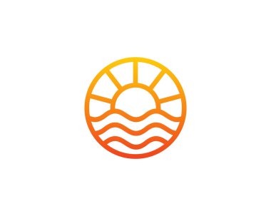 Plaj profesyonel Logo simge tasarım
