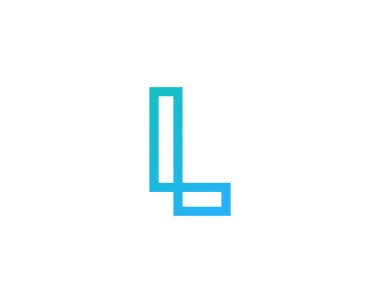 Mektup l simgesi Logo tasarım öğesi 