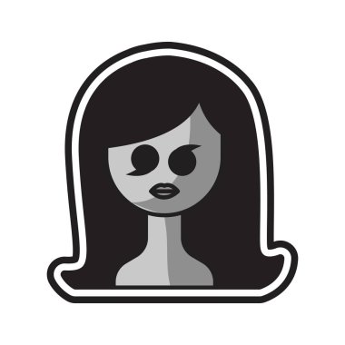 Kız canavar Logo simge tasarım