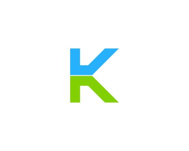 Mektup k simgesi Logo tasarım öğesi 