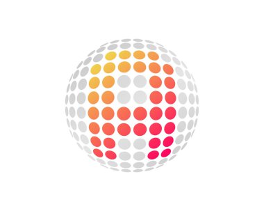 Bir nokta mektup 3d küre simgesi Logo tasarım öğesi