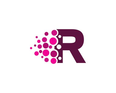 Mektup r piksel simgesi Logo tasarım öğesi 