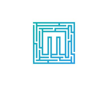 Mektup m labirent labirent Logo tasarım öğesi