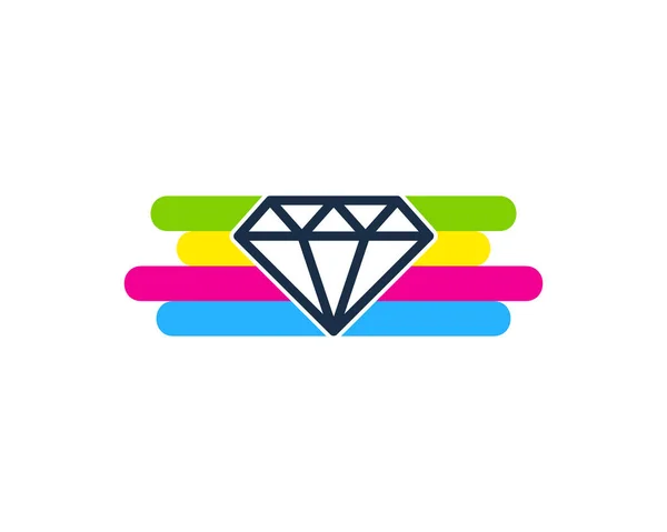 Ikona Logo Farba Diamentu — Wektor stockowy