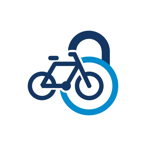 Bike Lock Logo Icon Design — Stock Vector