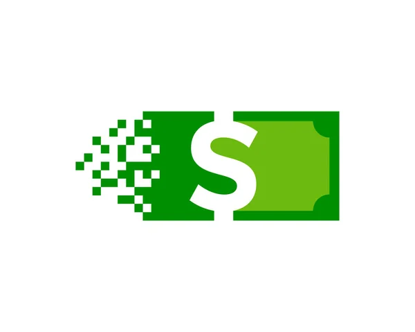 Pixel Pengar Logo Ikon Design — Stock vektor