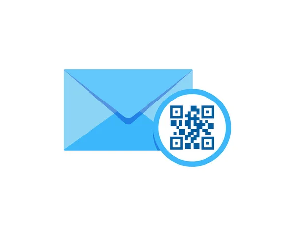 Codice Barre Mail Logo Icona Design — Vettoriale Stock