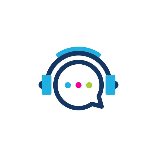 Chat Música Logo Diseño Iconos — Vector de stock