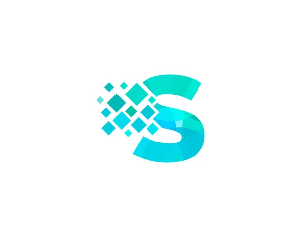 Levél Pixel Ikon Logo Design Elem — Stock Vector