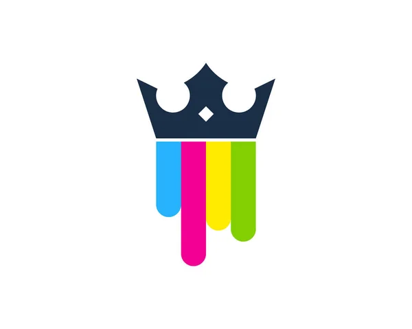 Król Logo Farba Ikona Designu — Wektor stockowy