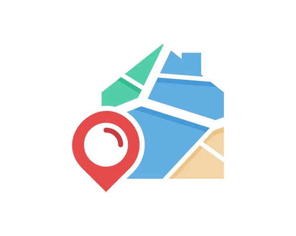 Mapa Logo Diseño Iconos Ilustración Vectorial — Vector de stock