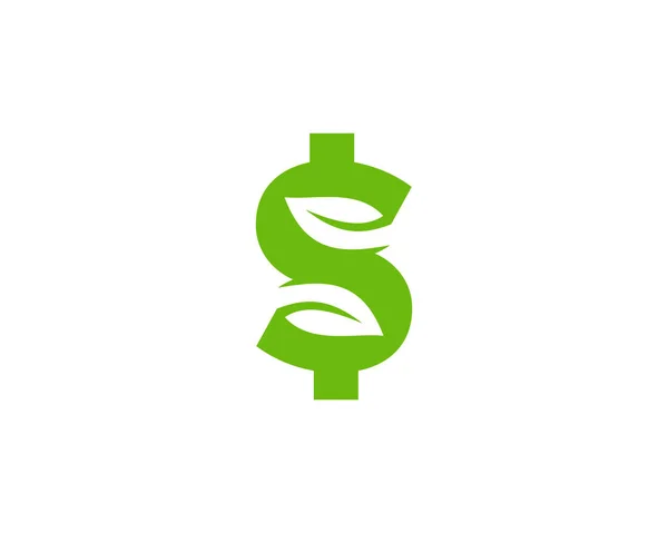 Gröna Pengar Logo Ikon Design — Stock vektor