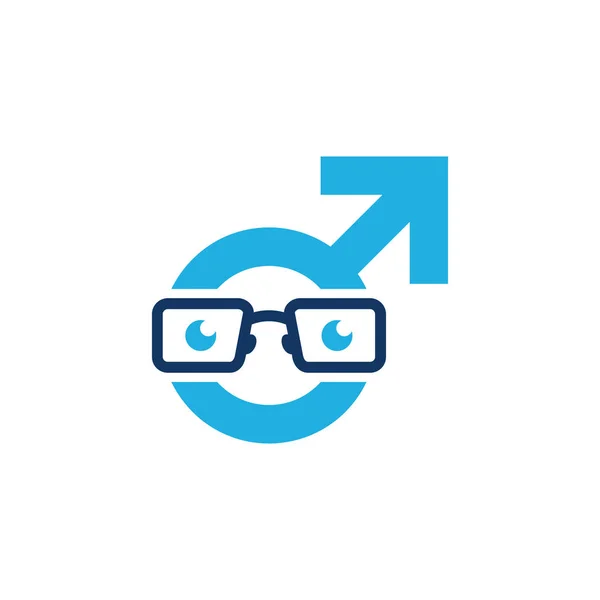 Geek Maschio Uomo Logo Icona Design — Vettoriale Stock