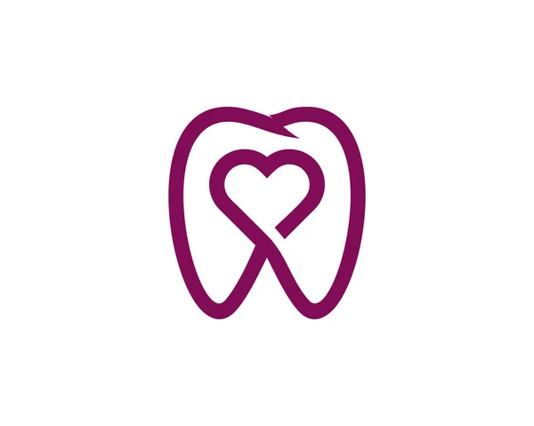 Icona Con Logo Amore Dentale Design — Vettoriale Stock
