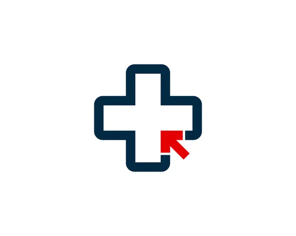 Haga Clic Diseño Del Icono Del Logotipo Médico — Vector de stock