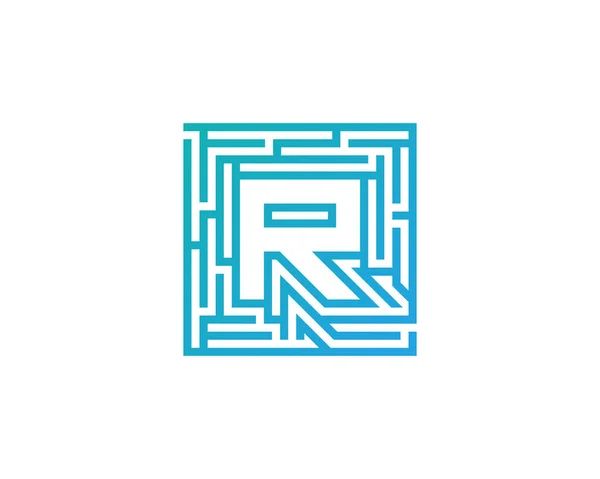 Mektup Labirent Labirent Logo Tasarım Öğesi — Stok Vektör