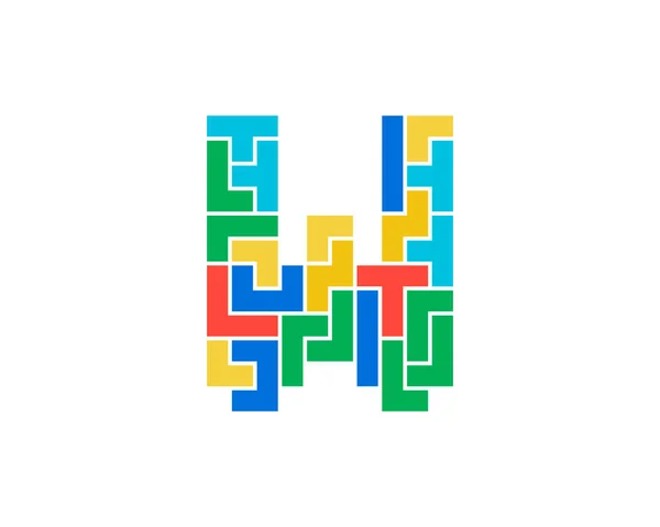 Lettera Puzzle Icona Logo Design Element — Vettoriale Stock