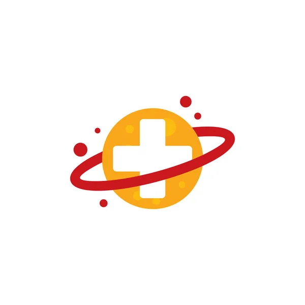 Planeta Logotipo Médico Ícone Design — Vetor de Stock