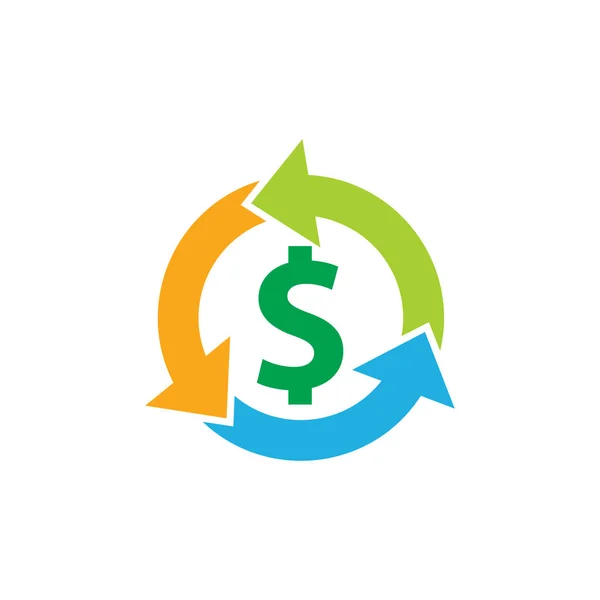 Reciclar Dinero Logo Icono Diseño — Vector de stock