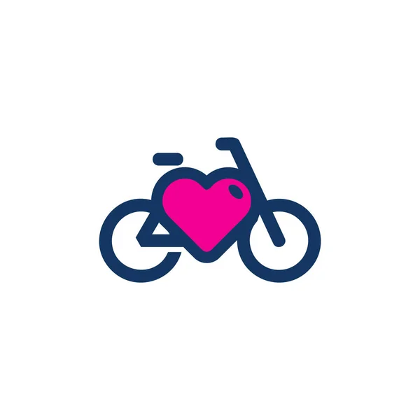 自行车爱徽标图标设计 — 图库矢量图片