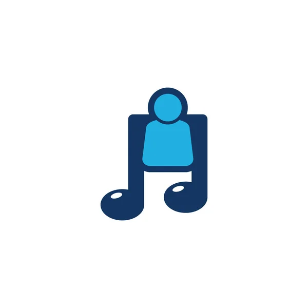 People Music Logo Icon Design — Stock Vector