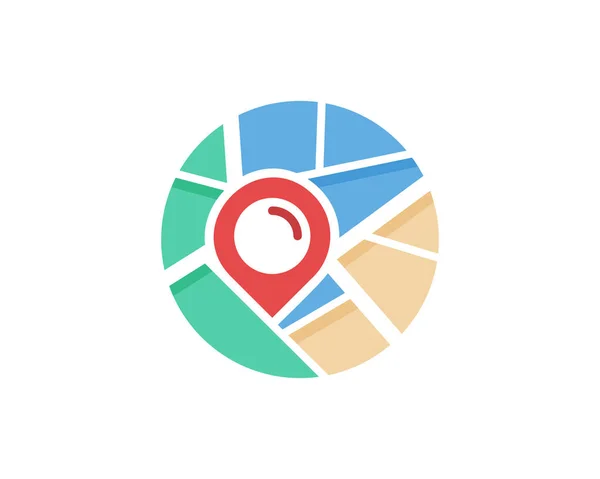 Mapa Logo Diseño Iconos Ilustración Vectorial — Vector de stock