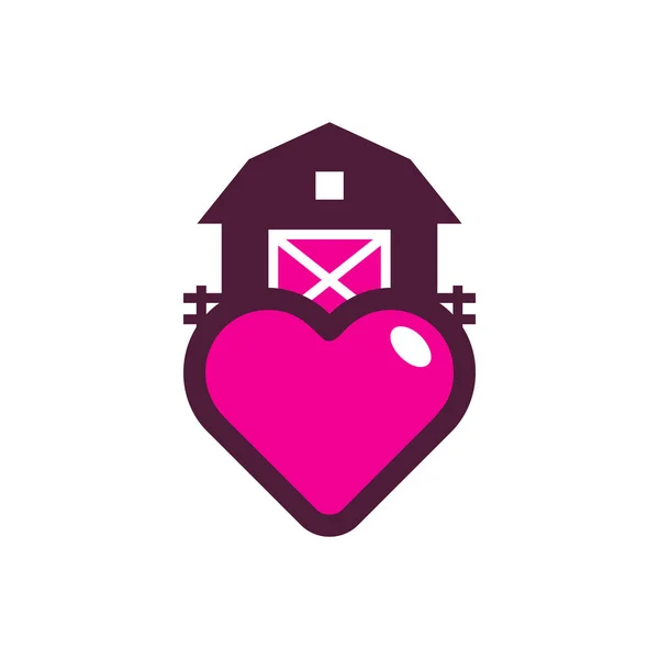 Ферма Любов Логотип Іконка Дизайн — стоковий вектор