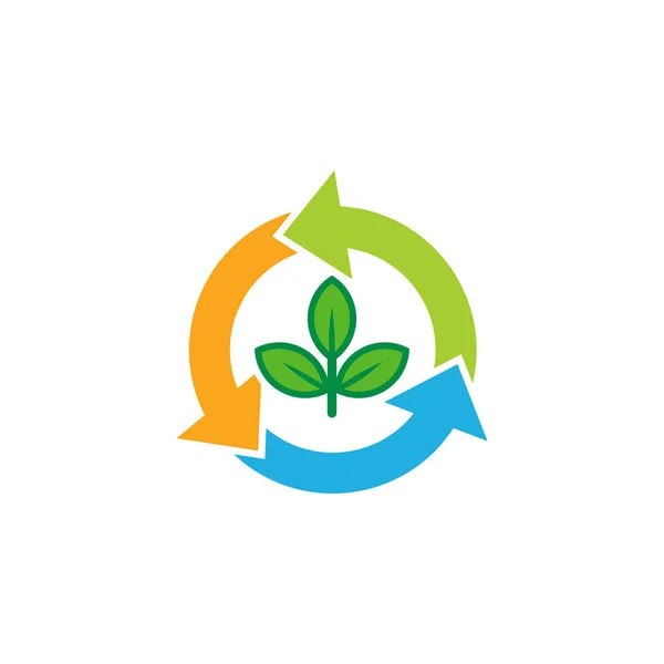 Recycler Nature Logo Icône Design — Image vectorielle