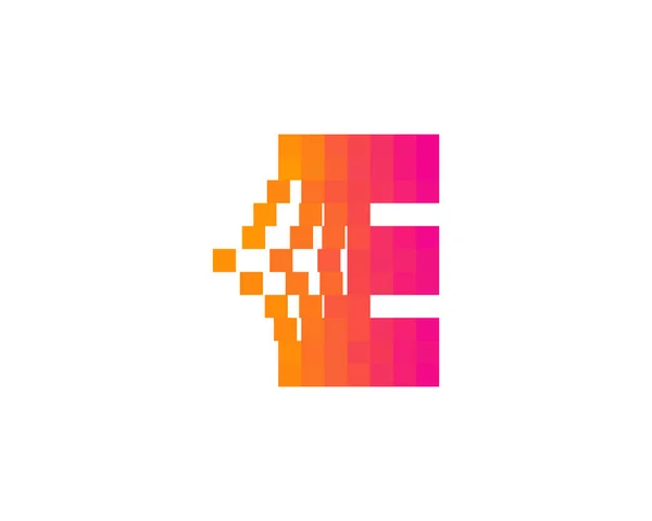 Carta Pixel Logo Elemento Design — Vetor de Stock