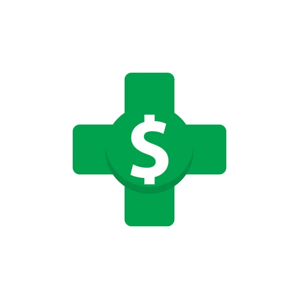 Diseño Del Icono Del Logotipo Médico Del Dinero — Vector de stock