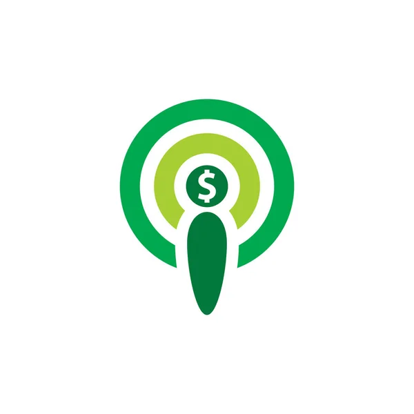 Signal Money Logo Icona Design — Vettoriale Stock